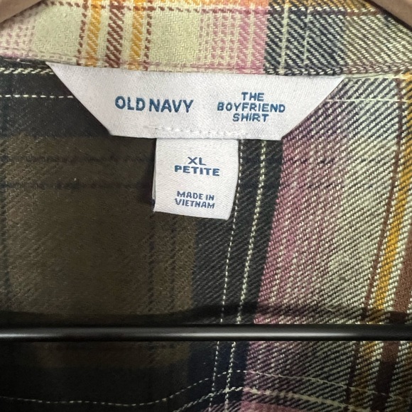 Old Navy Plaid Button-Down Shirt - Green and Pink - Picture 3 of 3